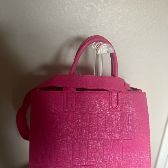 HOUSE OF REHAB BLACK OWNED Pink FAUX LEATHER PEBBLE MEDIUM tote - Picture 7 of 17